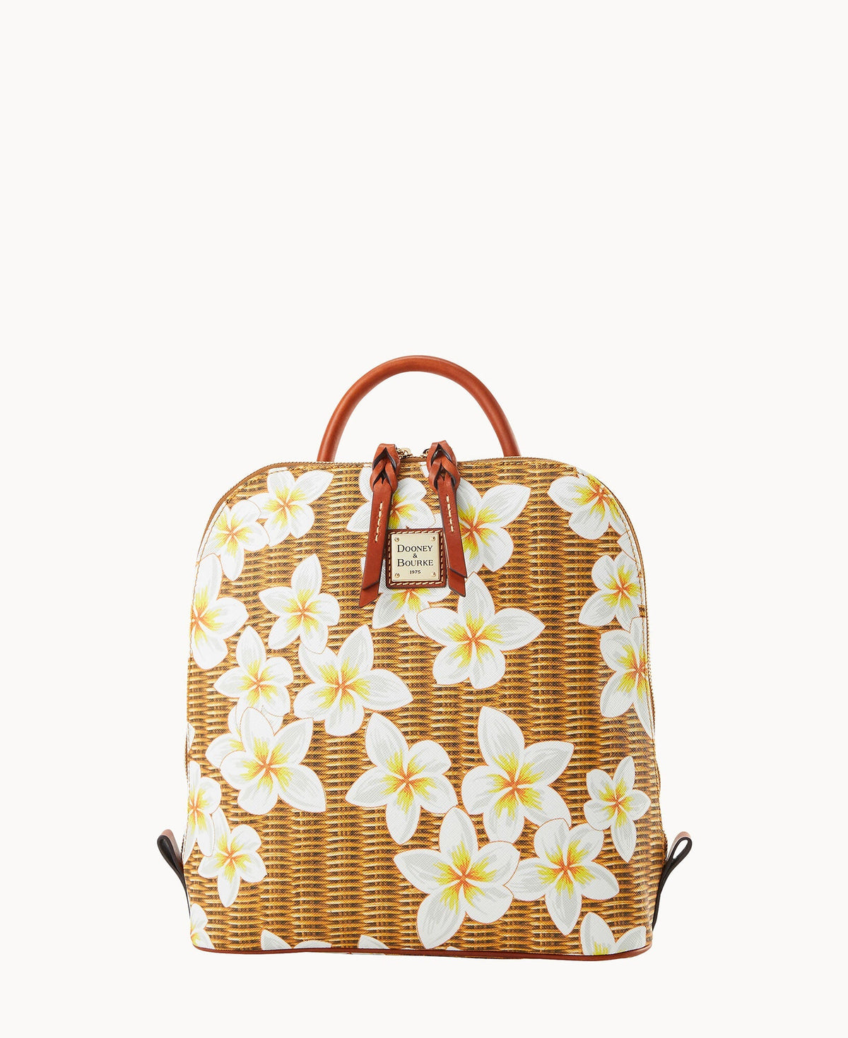 Plumeria Zip Pod Backpack - White
