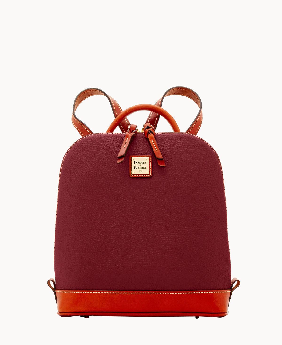 Pebble Grain Zip Pod Backpack - Bordeaux