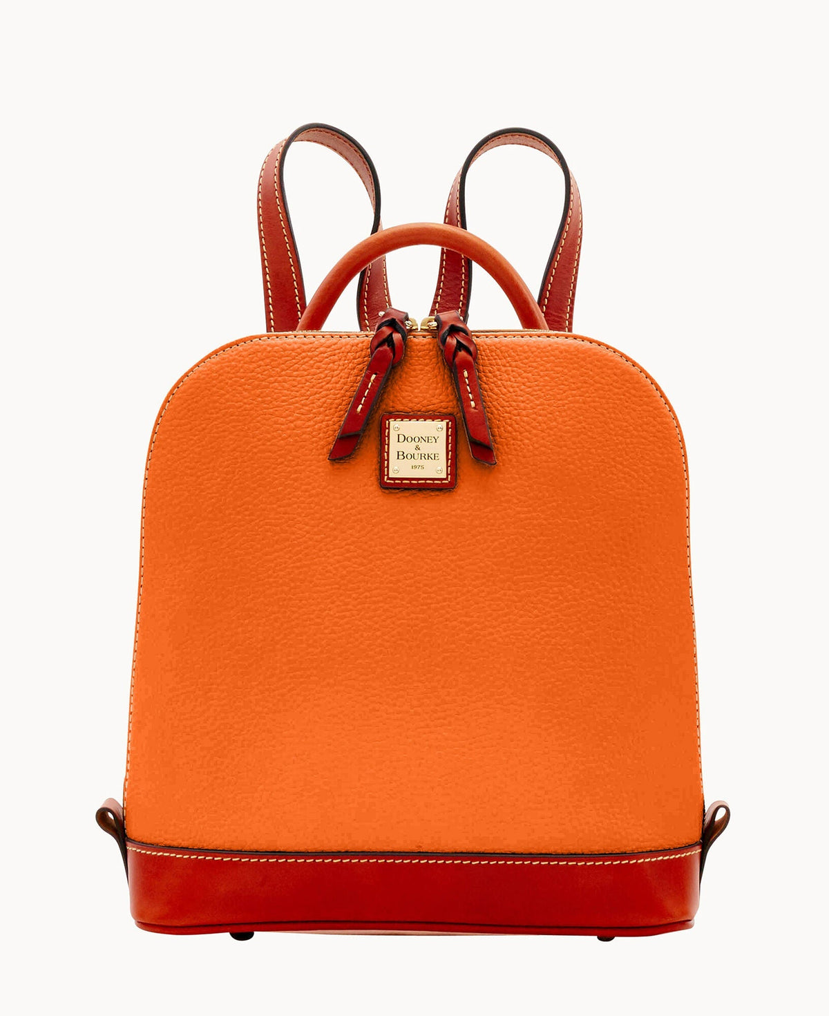 Pebble Grain Zip Pod Backpack - Clementine
