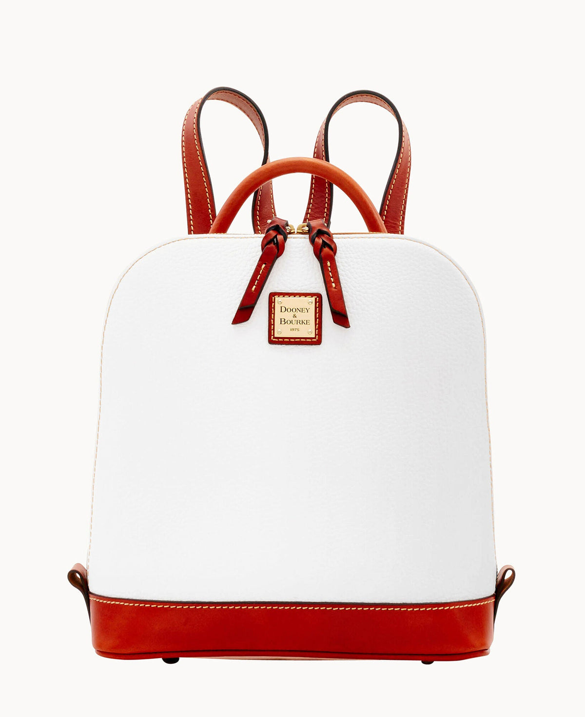 Pebble Grain Zip Pod Backpack - White