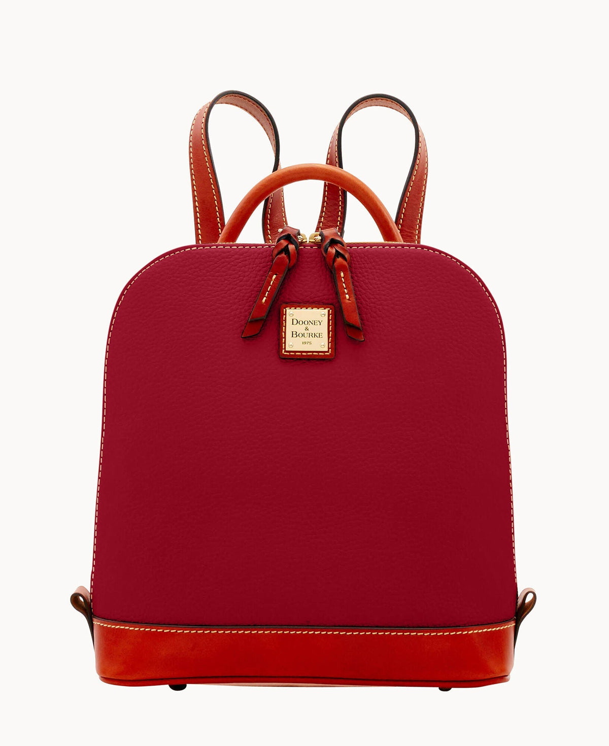 Pebble Grain Zip Pod Backpack - Wine