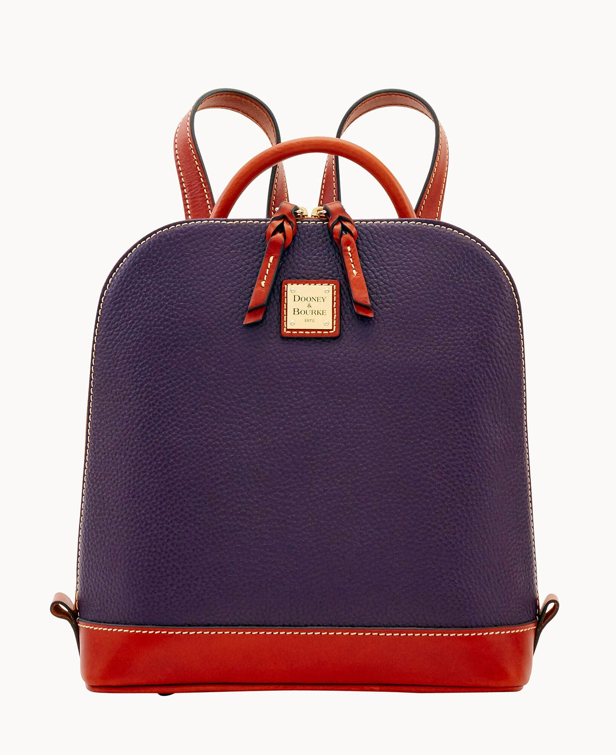 Pebble Grain Zip Pod Backpack - Plum Wine