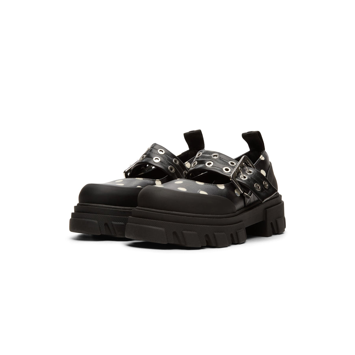 GANNI Cleated Ballerina Printed Pelinova (Black) - Image 3