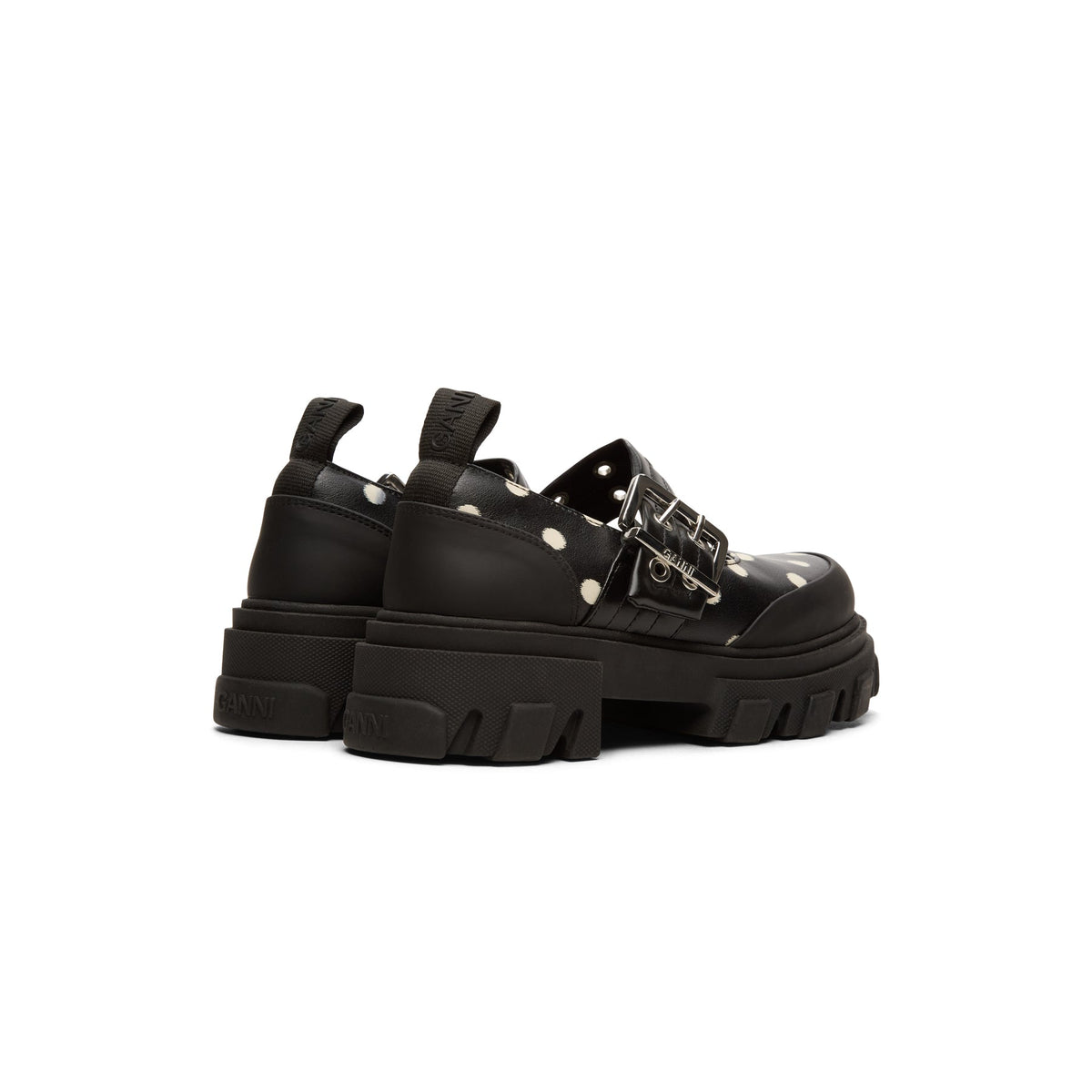 GANNI Cleated Ballerina Printed Pelinova (Black) - Image 4