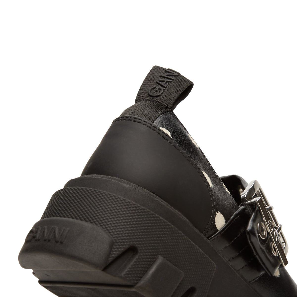 GANNI Cleated Ballerina Printed Pelinova (Black) - Image 9