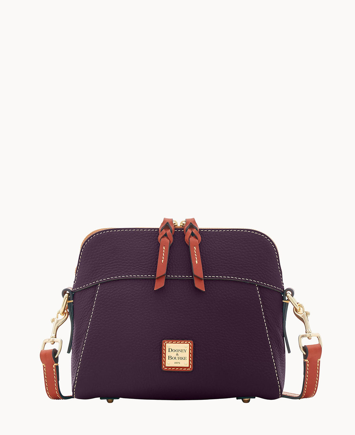 Pebble Grain Cameron Crossbody - Plum Wine