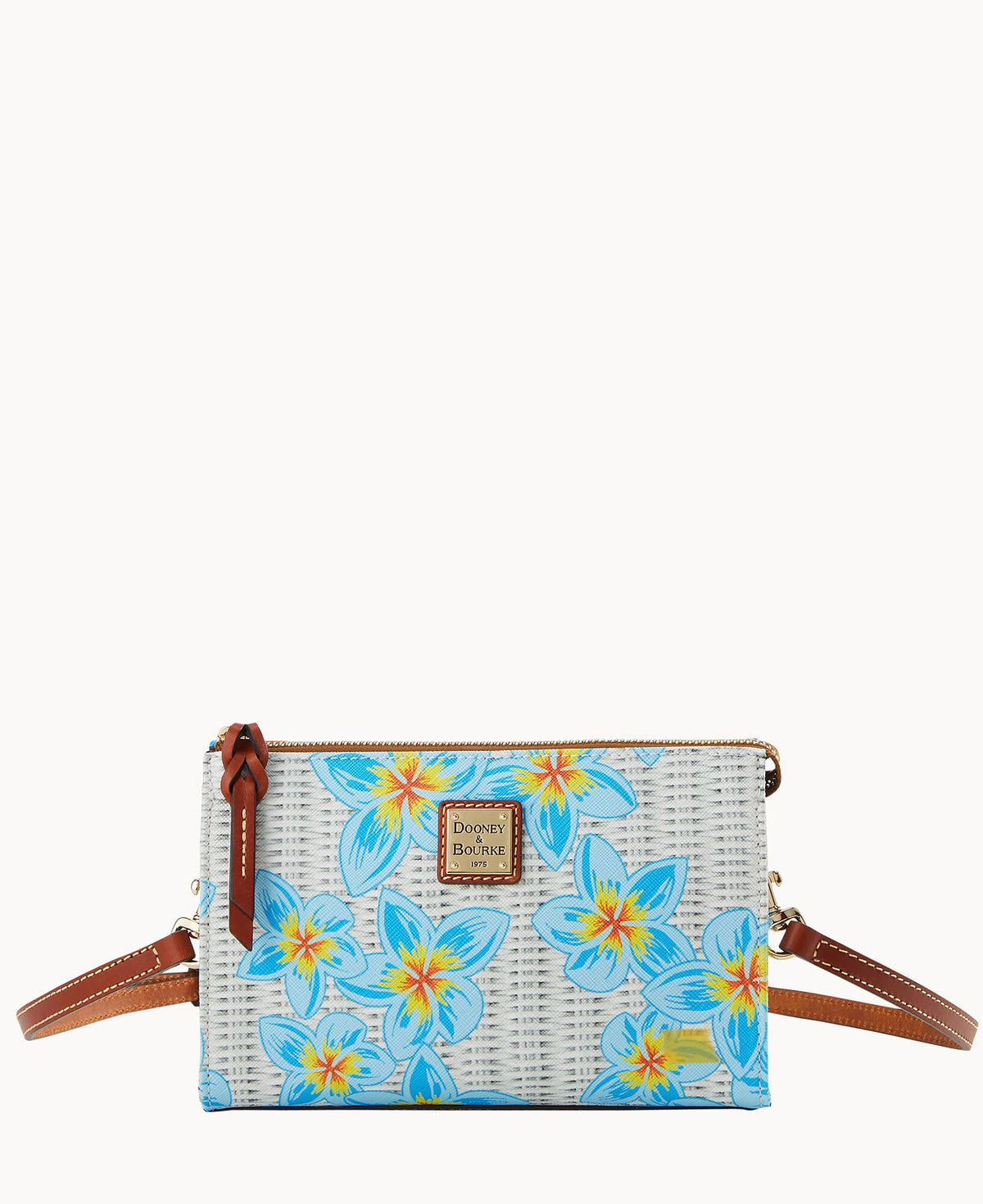 Plumeria Janine Crossbody - Sky Blue White