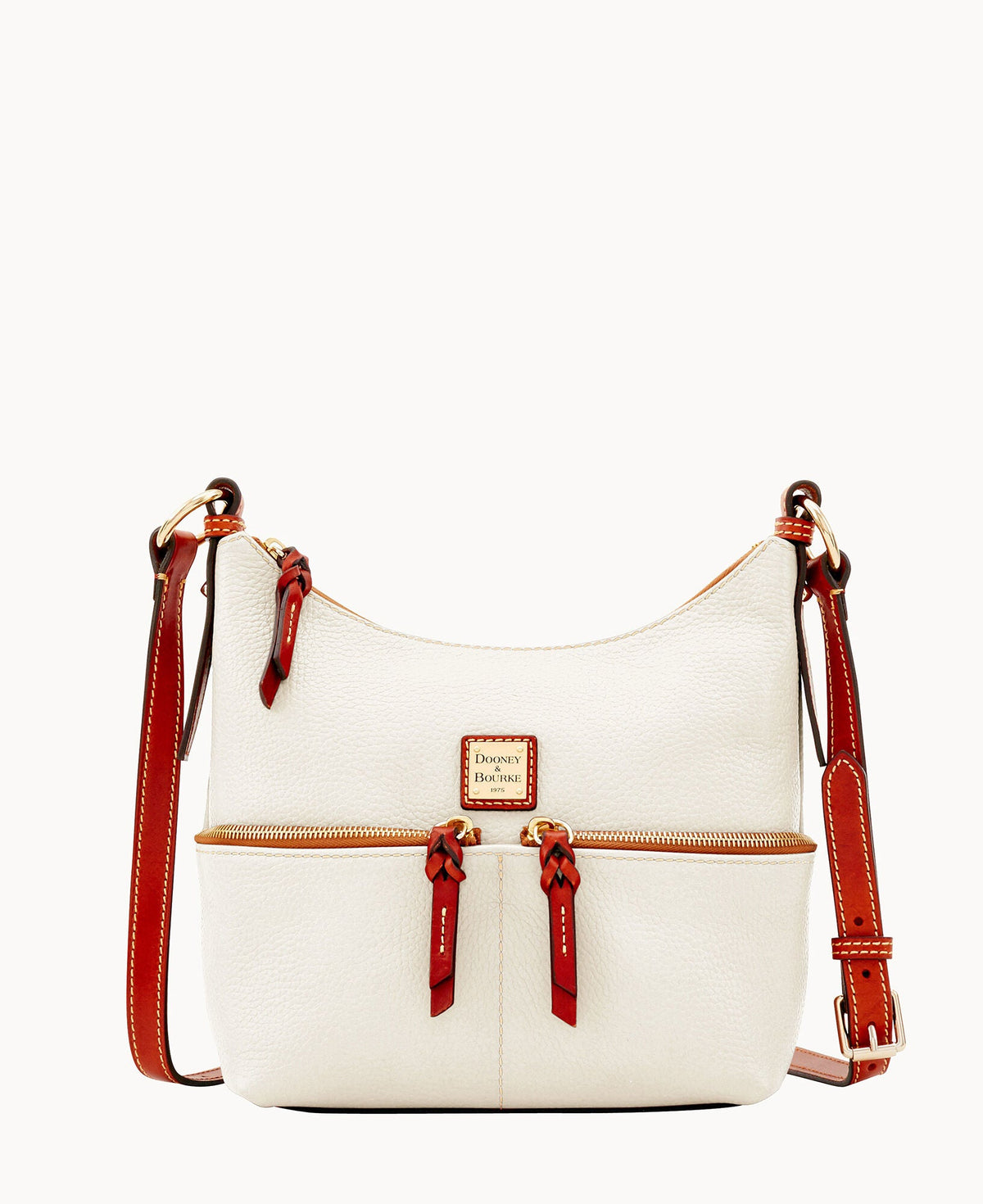 Pebble Grain Alyssa Crossbody - Bone