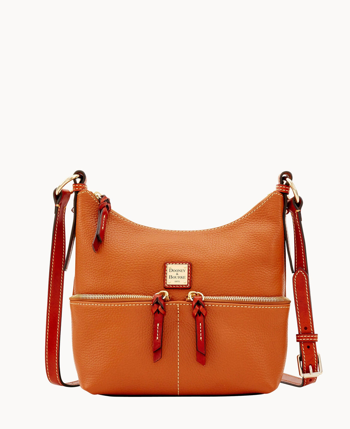 Pebble Grain Alyssa Crossbody - Caramel
