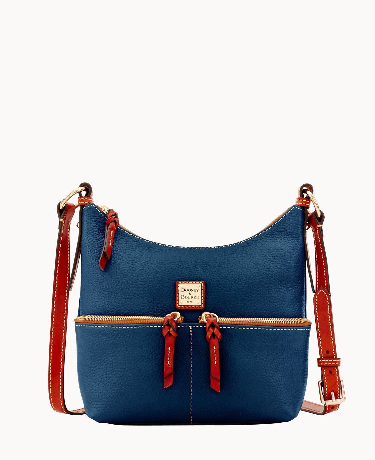 Pebble Grain Alyssa Crossbody - Midnight Blue