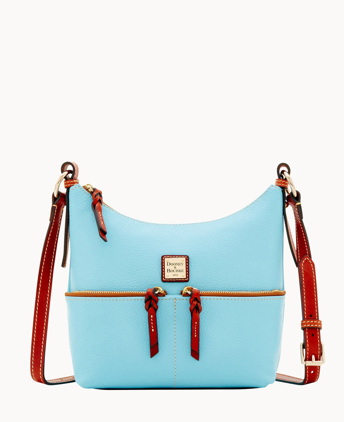 Pebble Grain Alyssa Crossbody - Caribbean Blue