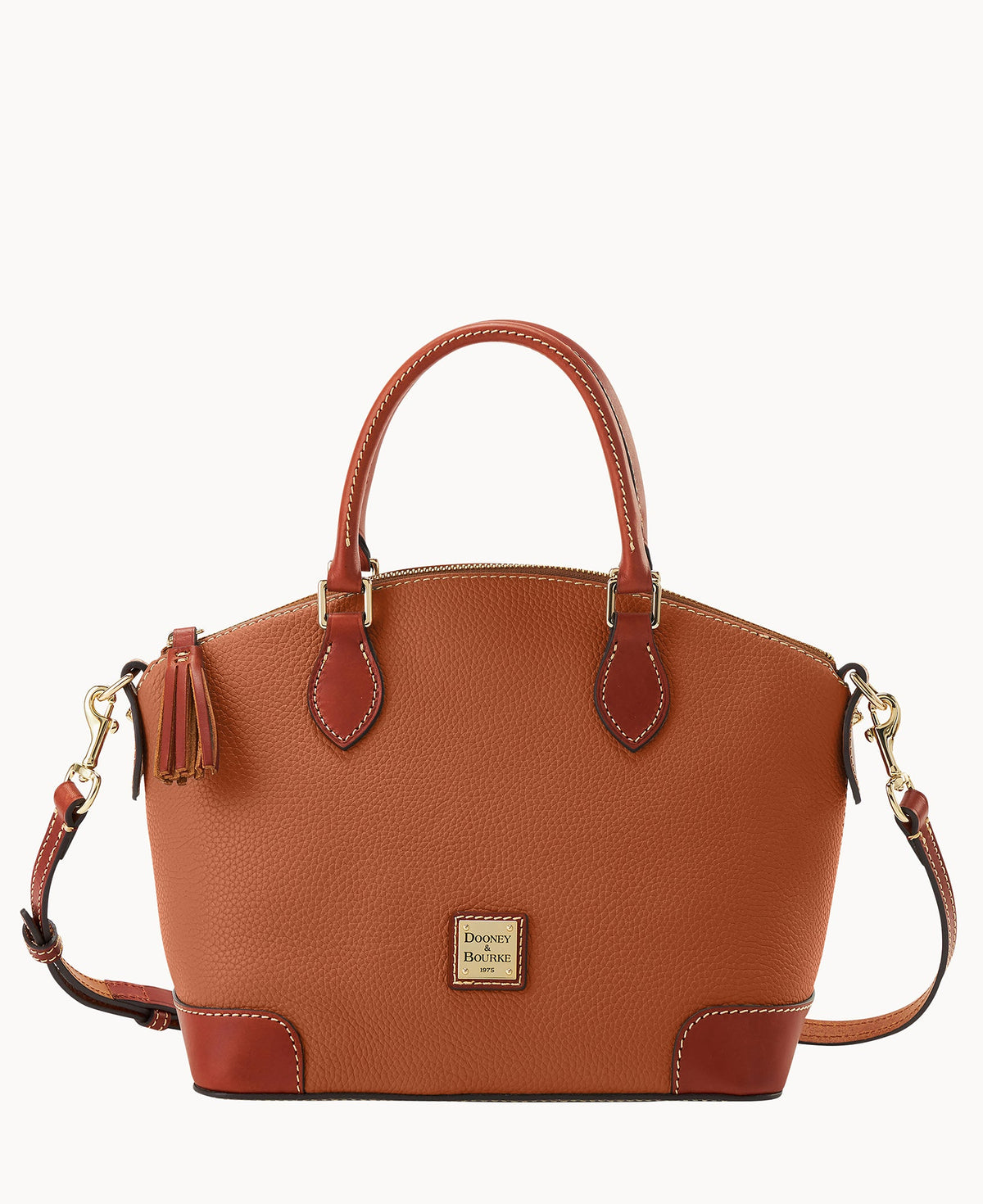 Pebble Grain Geena Satchel - Caramel