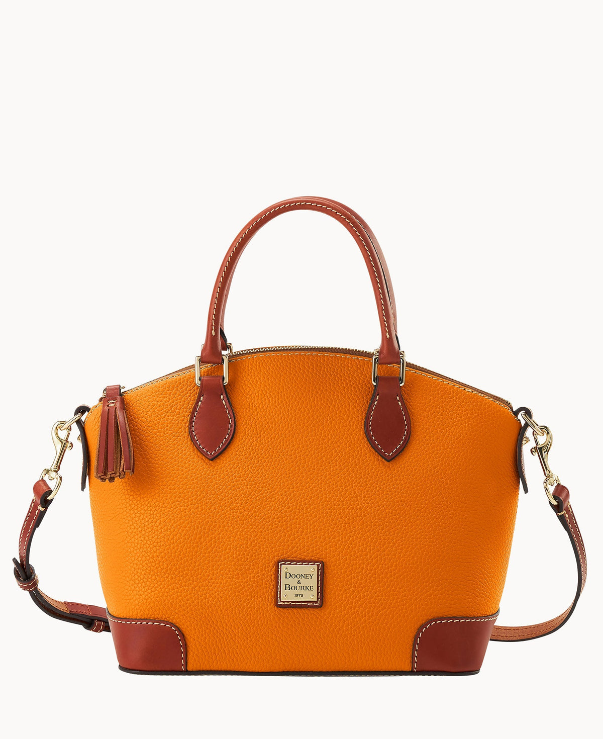 Pebble Grain Geena Satchel - Clementine