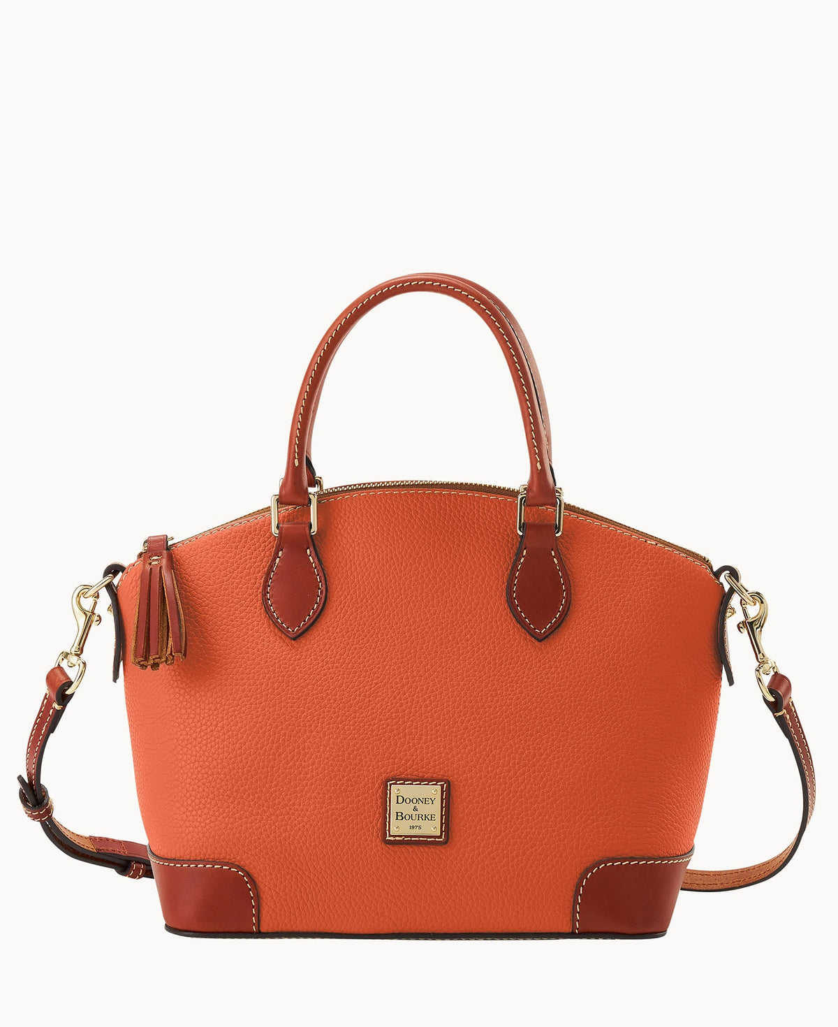 Pebble Grain Geena Satchel - Coral