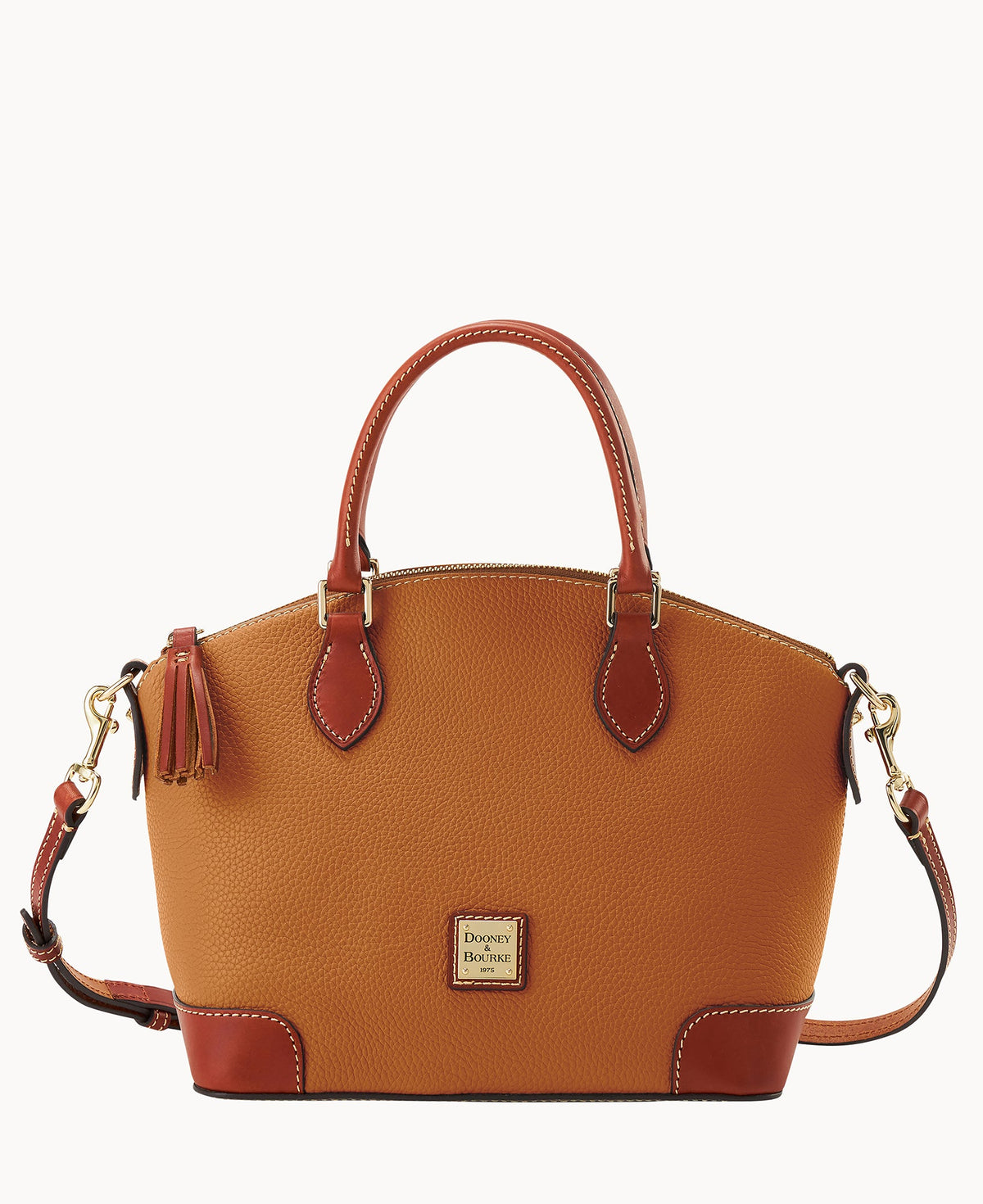 Pebble Grain Geena Satchel - French Caramel