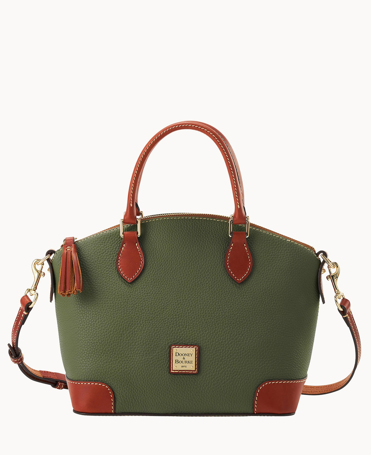 Pebble Grain Geena Satchel - Olive