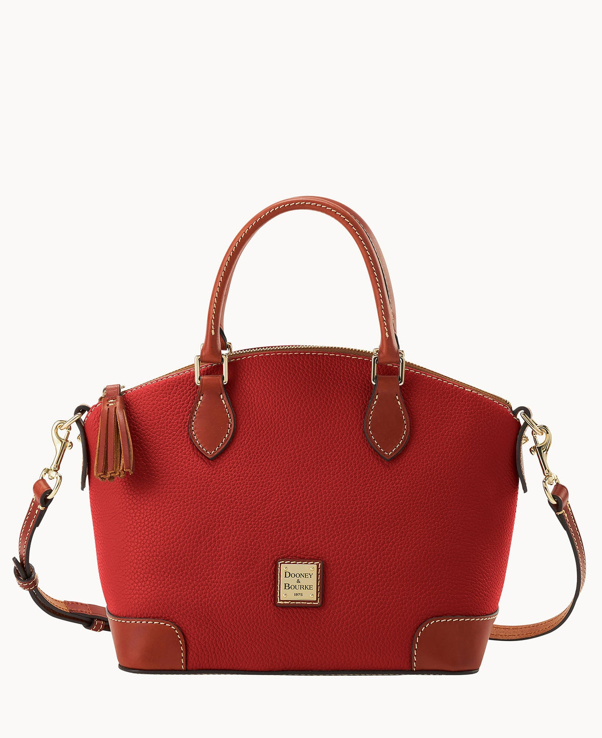 Pebble Grain Geena Satchel - Red