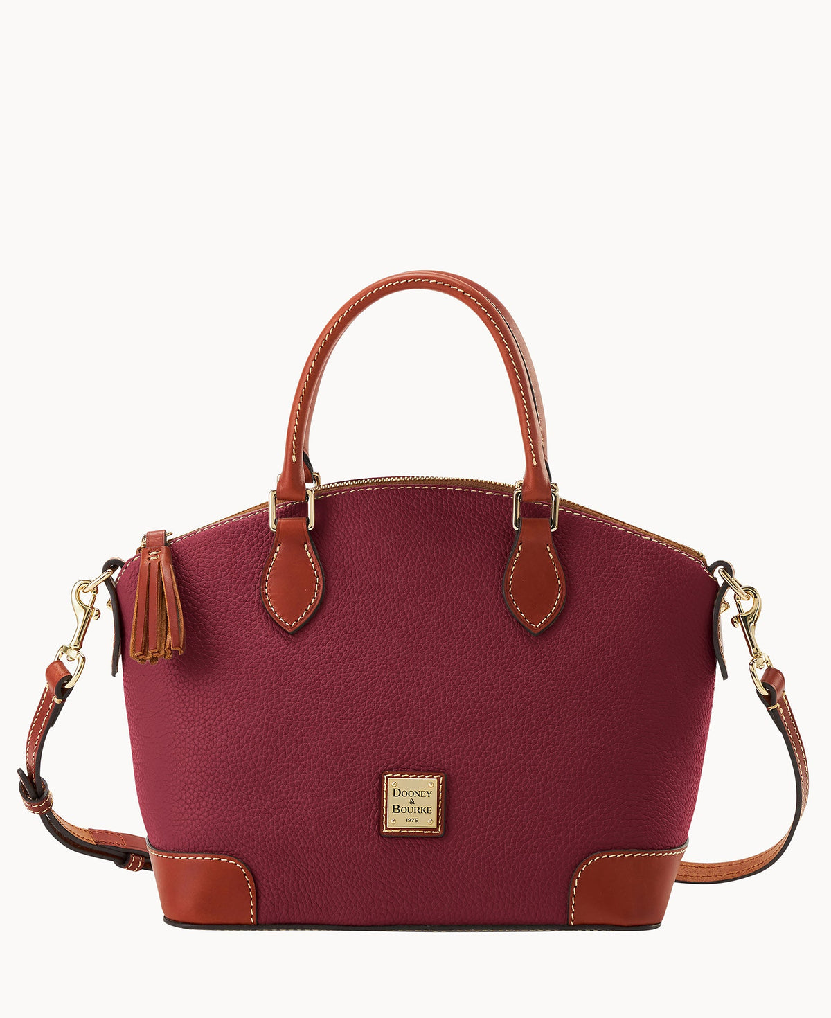 Pebble Grain Geena Satchel - Wine