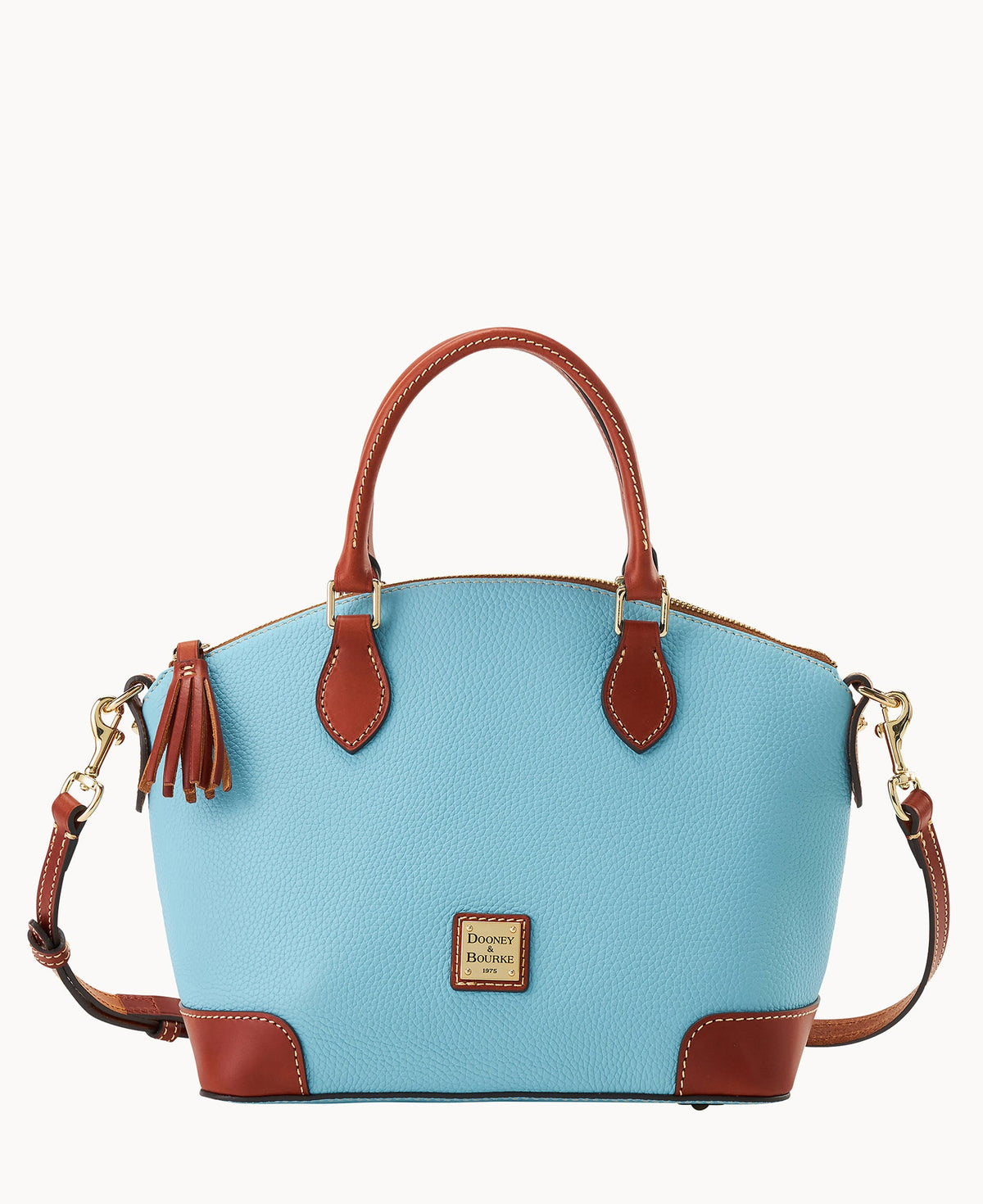 Pebble Grain Geena Satchel - Caribbean Blue