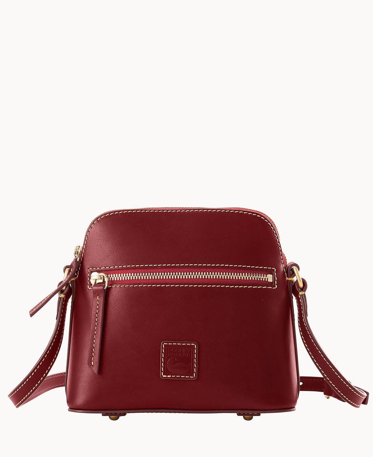 Florentine Zip Domed Crossbody - Bordeaux