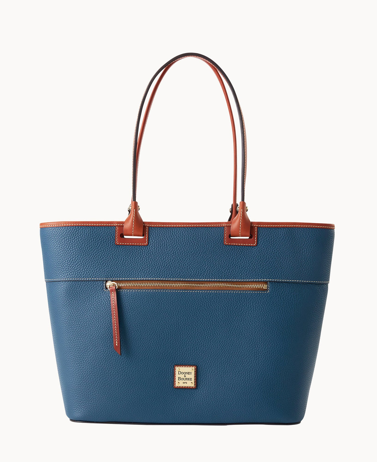 Pebble Grain Large Zip Tote - Jeans