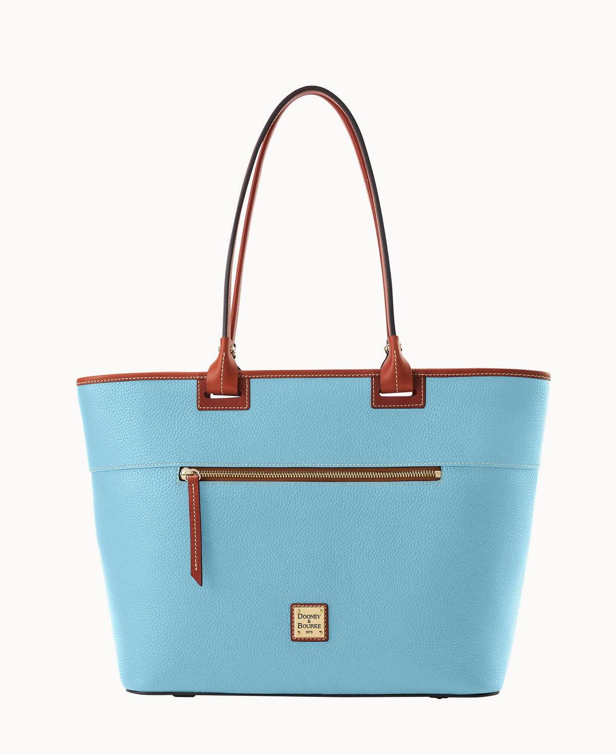 Pebble Grain Large Zip Tote - Caribbean Blue