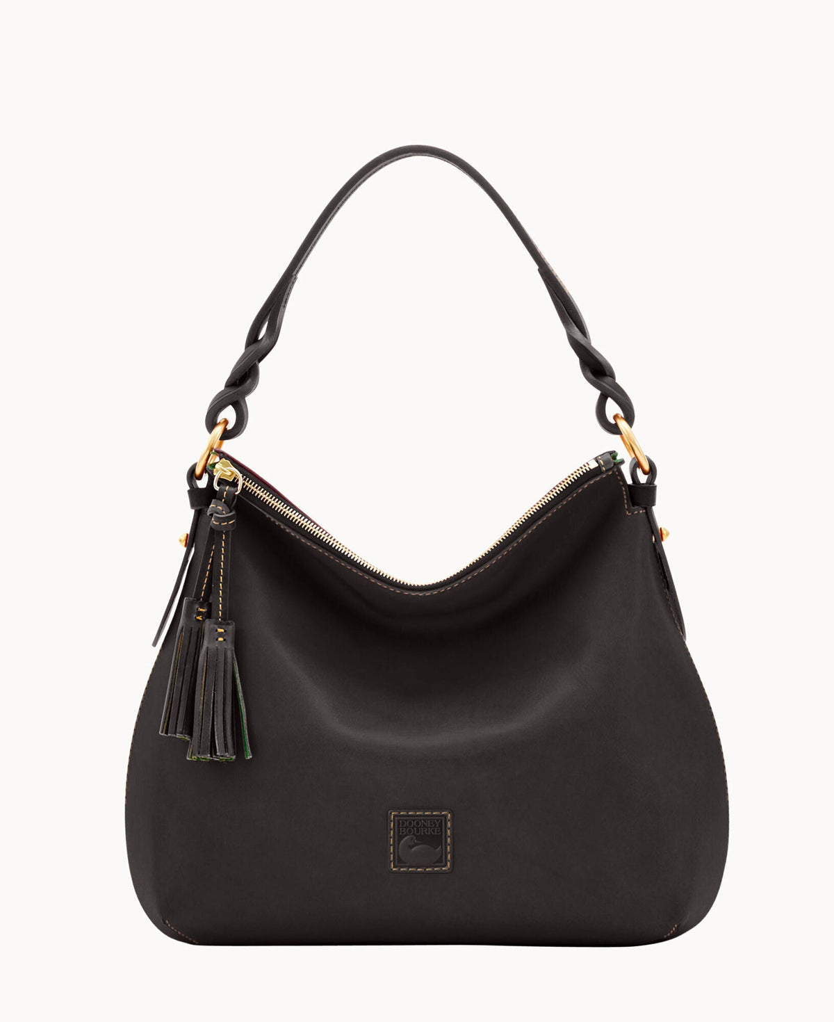 Florentine Twist Strap Hobo - Black Black