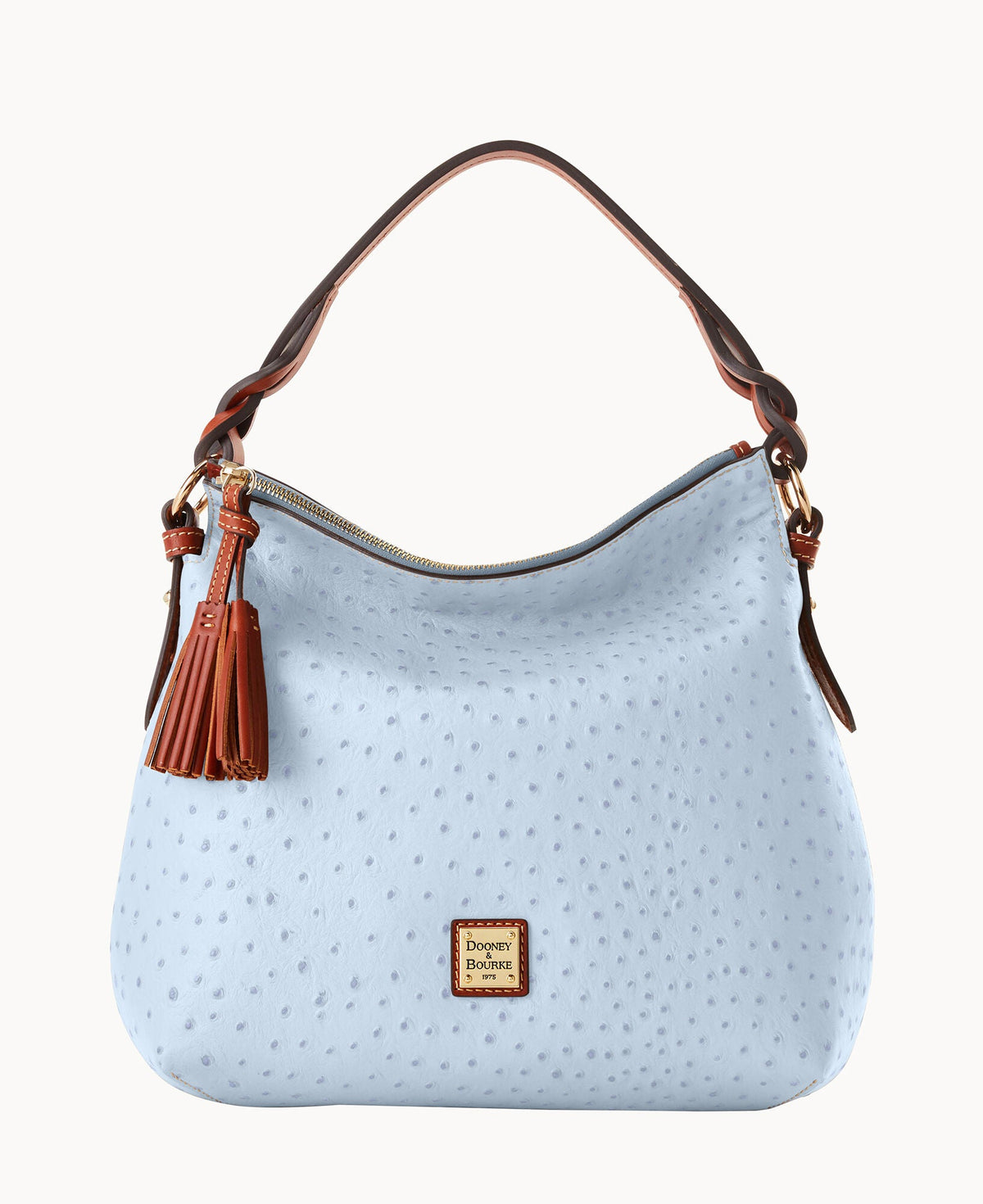 Ostrich Twist Strap Hobo - Glacier Blue