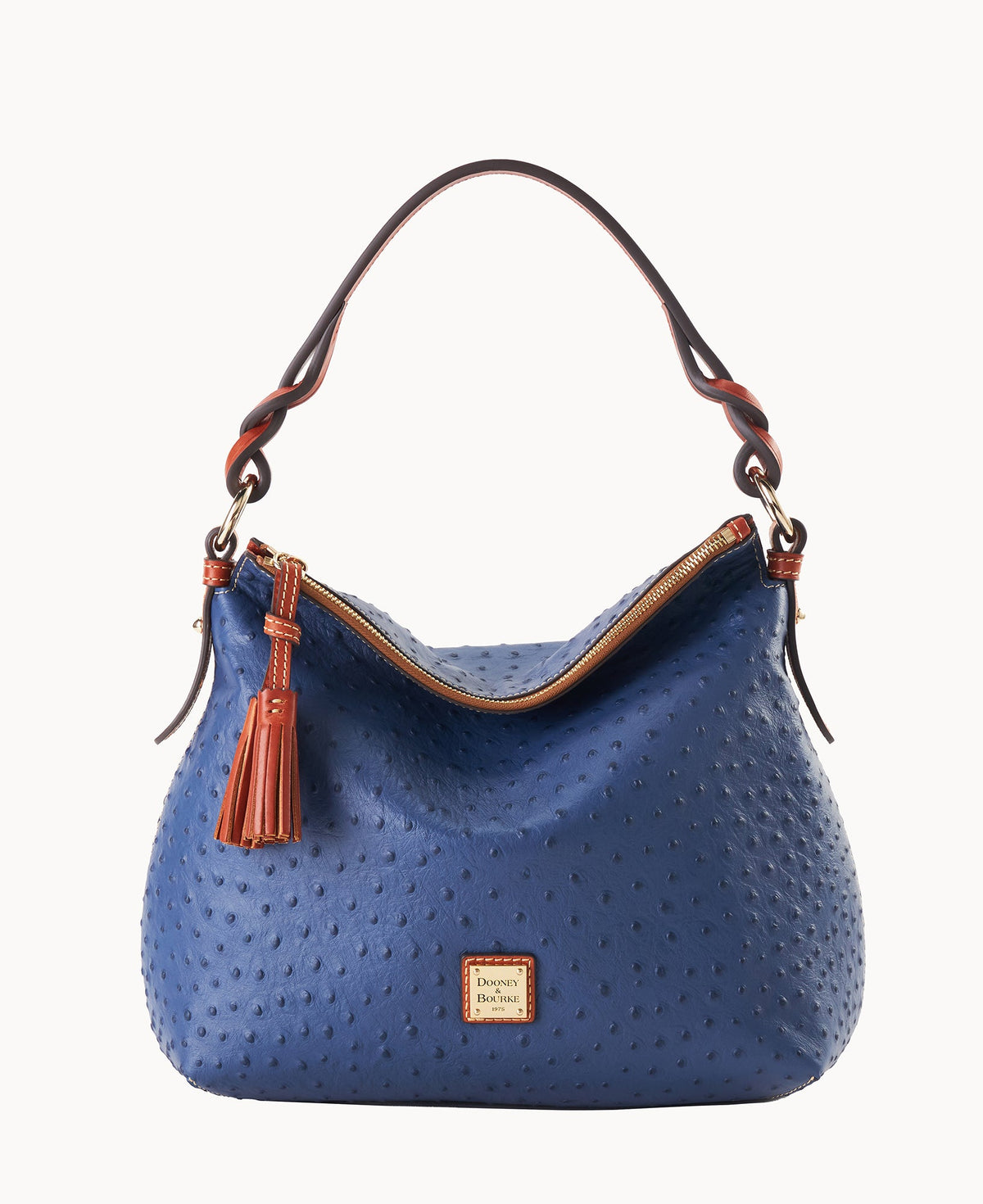 Ostrich Twist Strap Hobo - Air Force