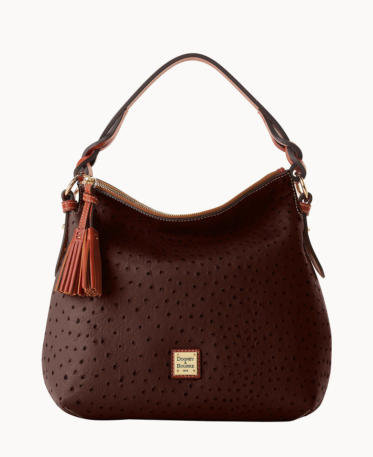 Ostrich Twist Strap Hobo - Brown Tmoro Brandy