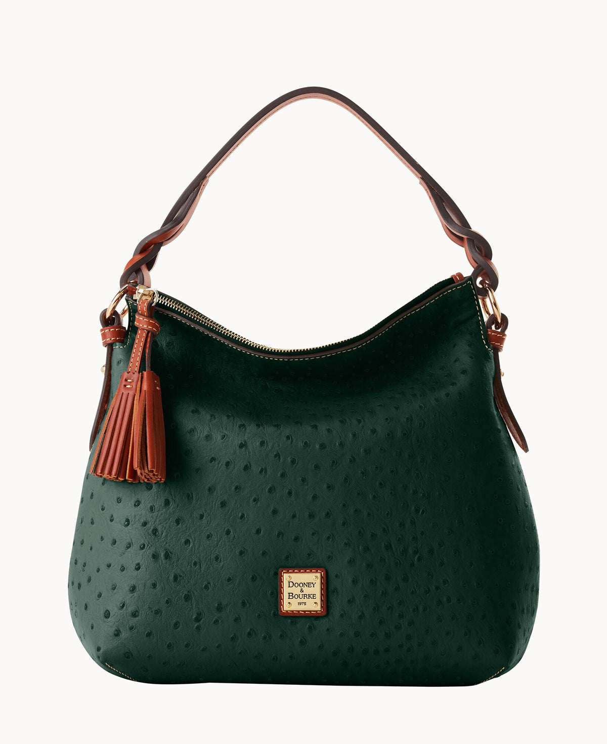 Ostrich Twist Strap Hobo - Forest