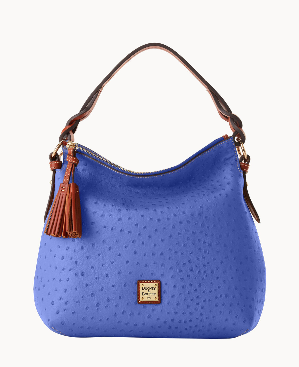 Ostrich Twist Strap Hobo - Periwinkle