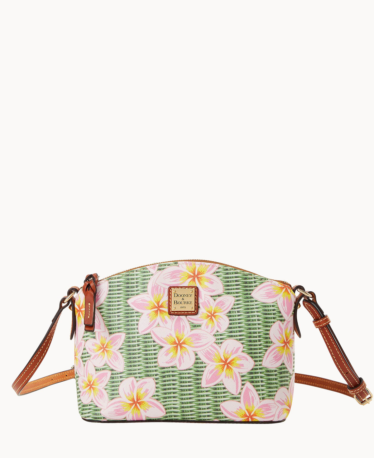 Plumeria Suki Crossbody - Pink Green