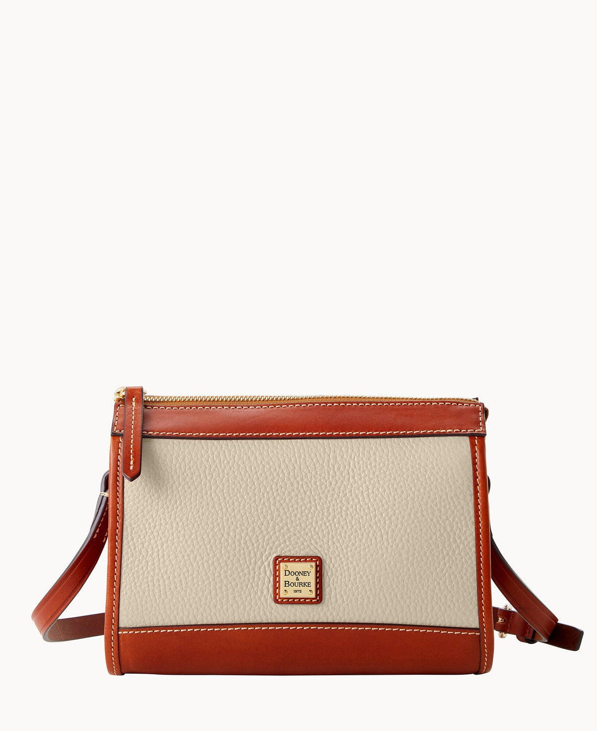Pebble Grain Zip Crossbody - Bone