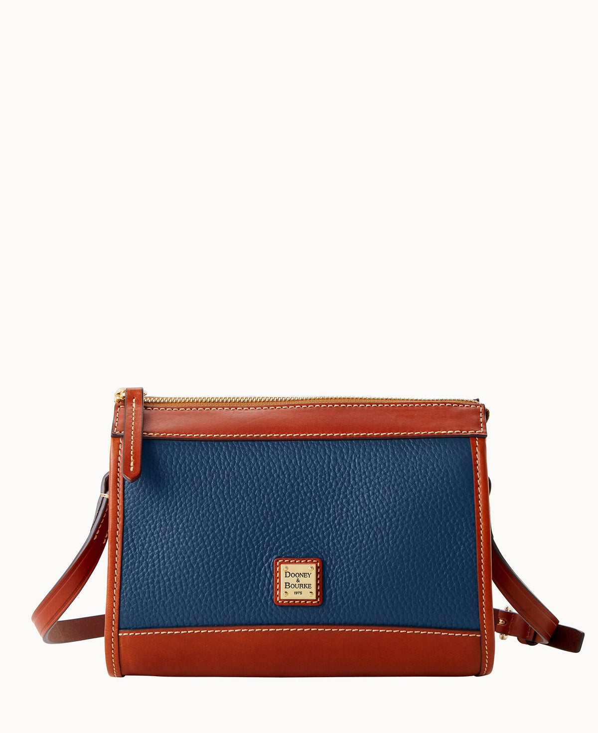 Pebble Grain Zip Crossbody - Jeans