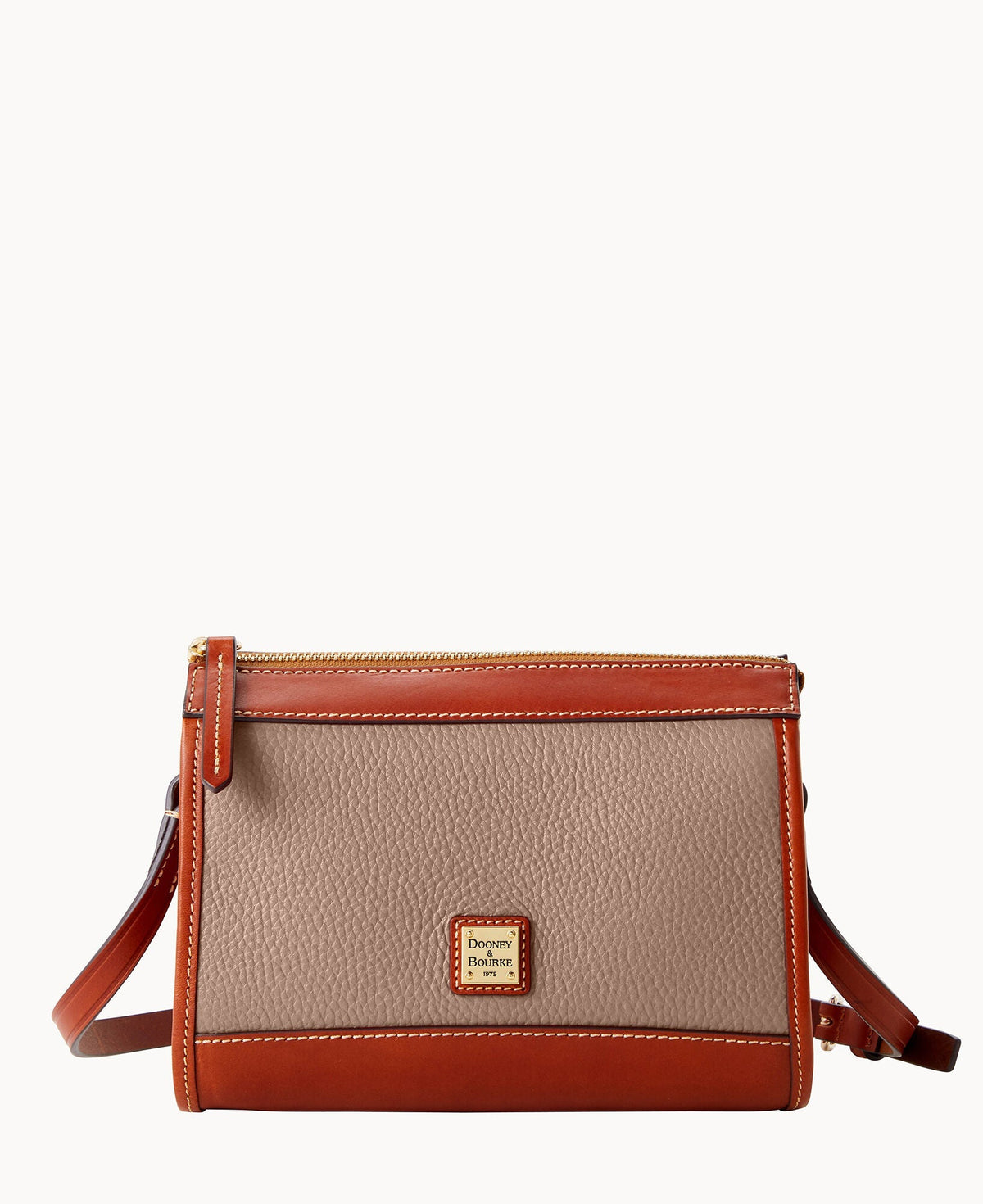 Pebble Grain Zip Crossbody - Taupe