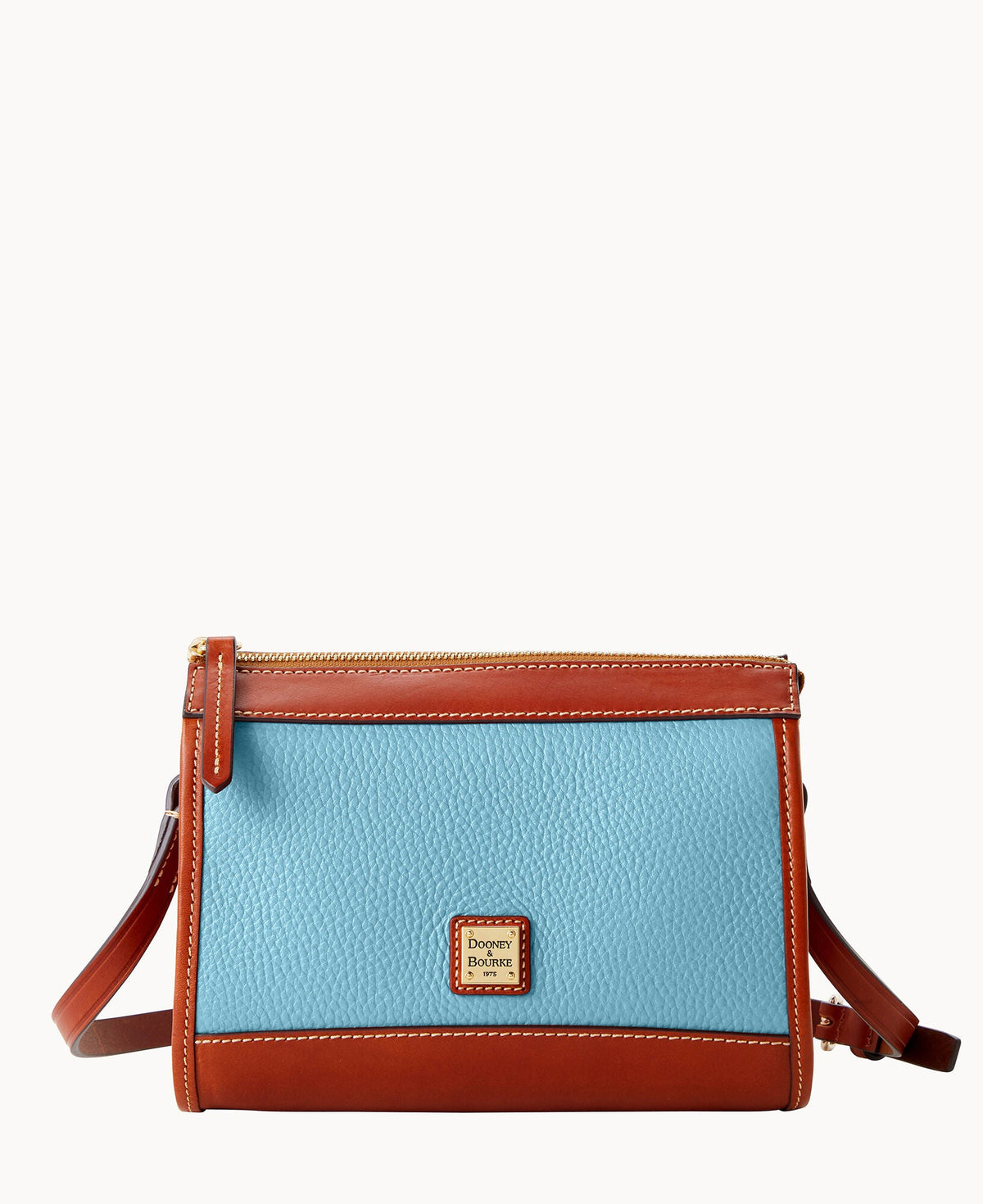 Pebble Grain Zip Crossbody - Caribbean Blue