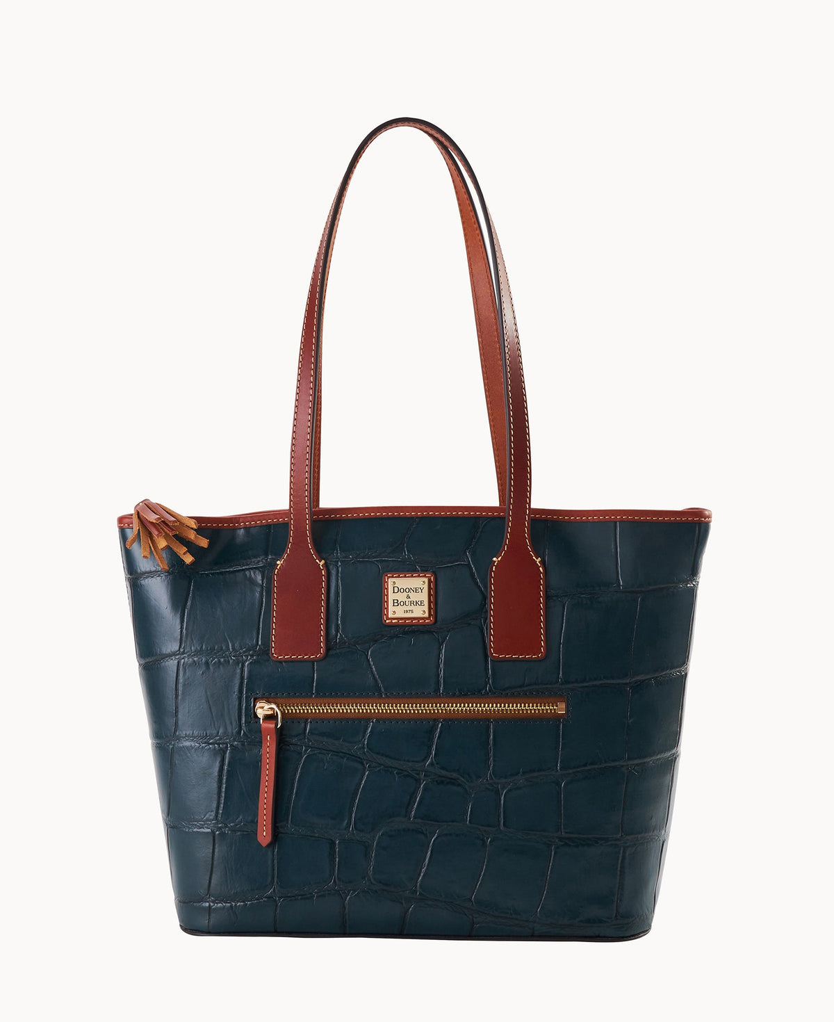Denison Small Tote - Deep Teal Tan