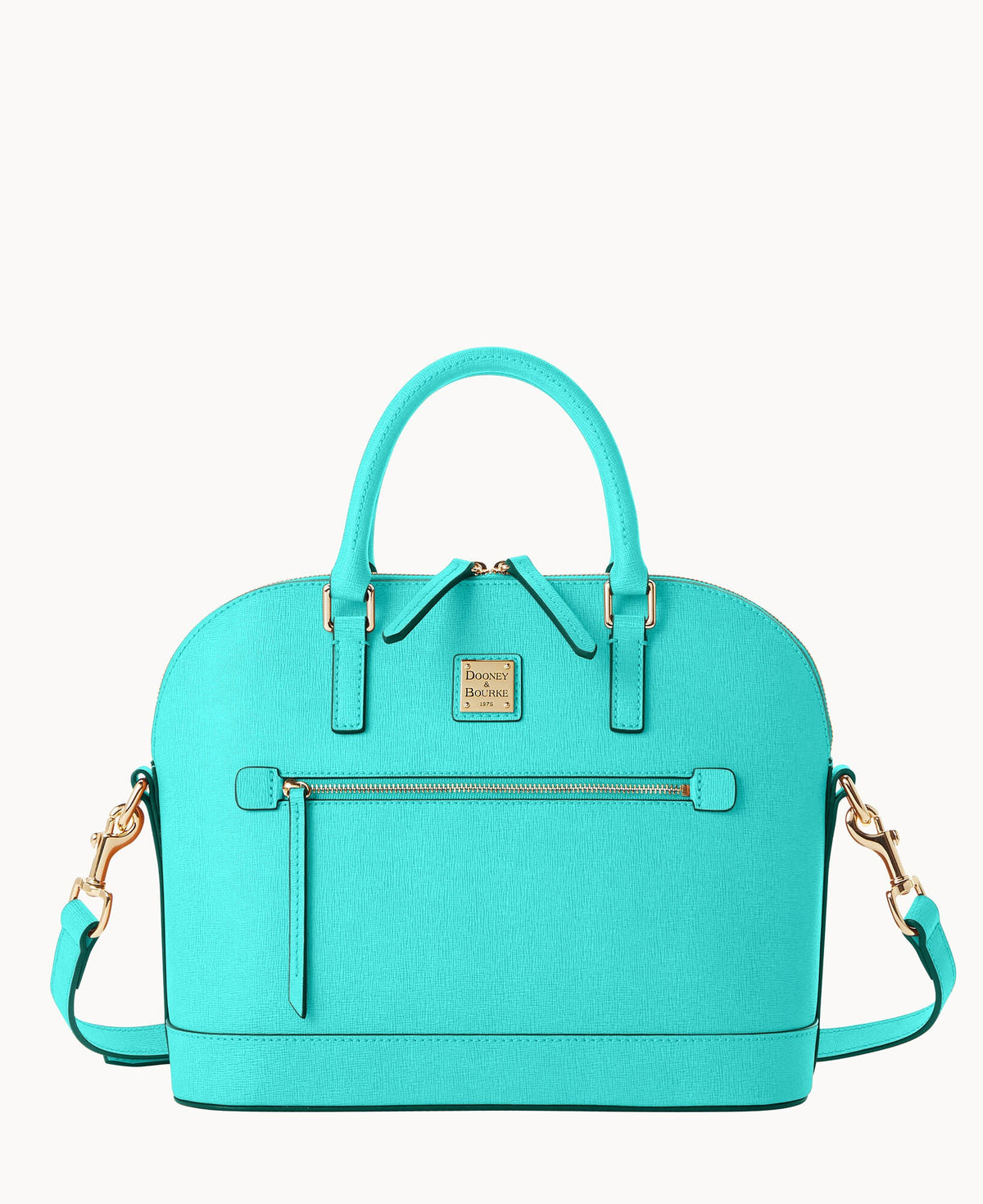 Saffiano Domed Zip Satchel - Mint