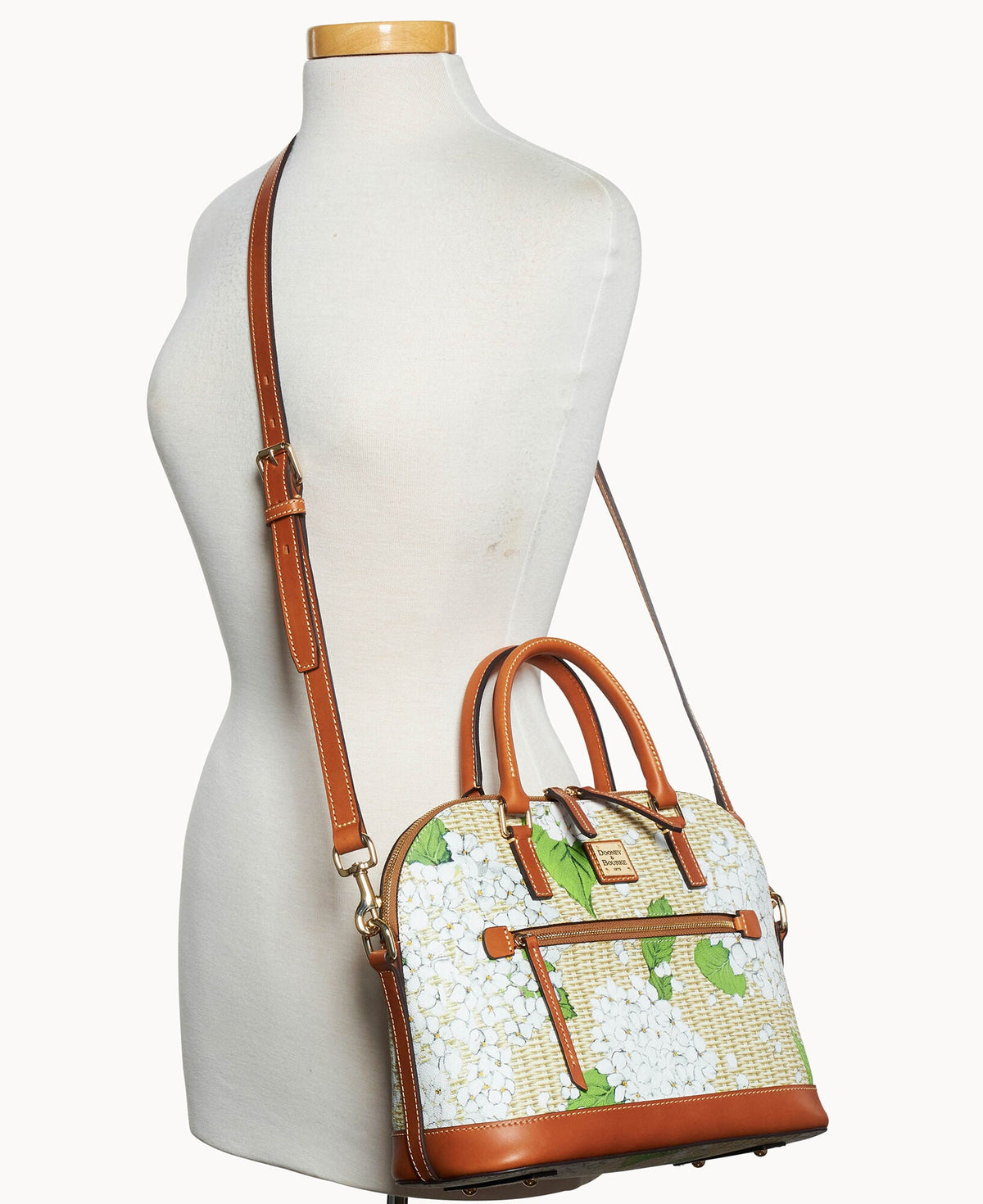 Hydrangea Basketweave Domed Zip Satchel - Image 12