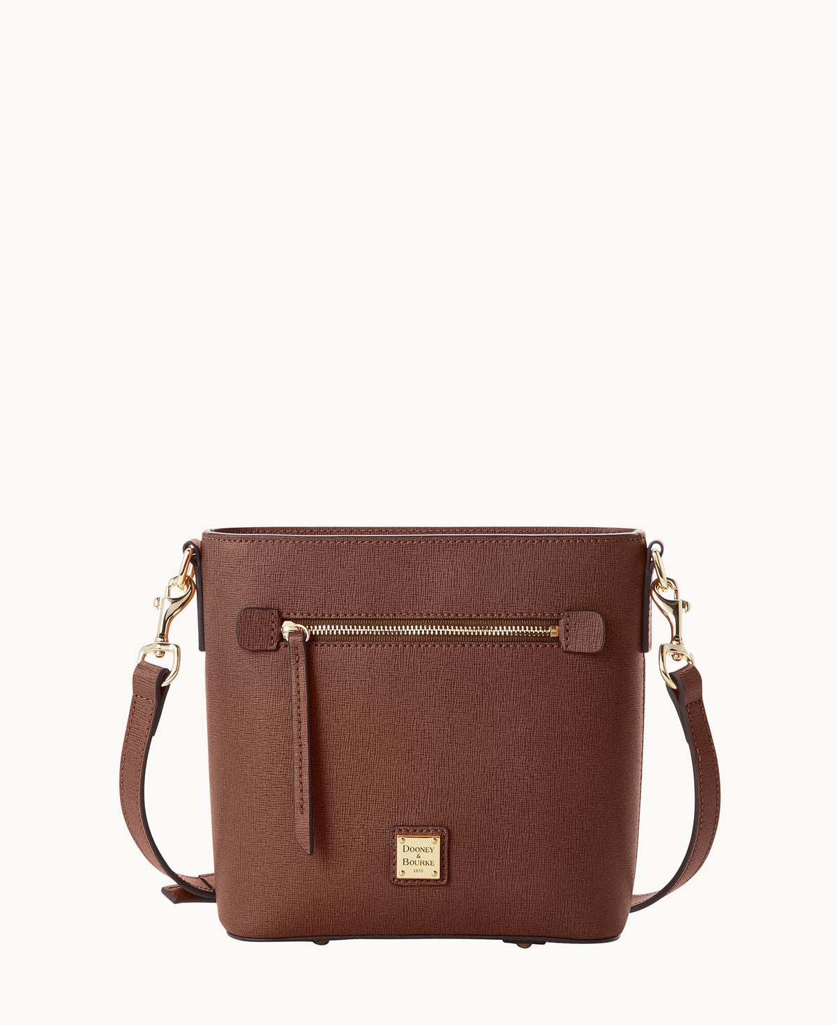 Saffiano Small Zip Crossbody - Amber