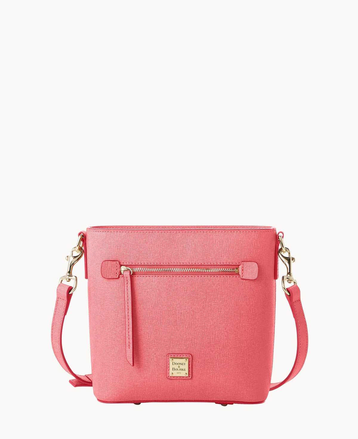 Saffiano Small Zip Crossbody - Bubble Gum