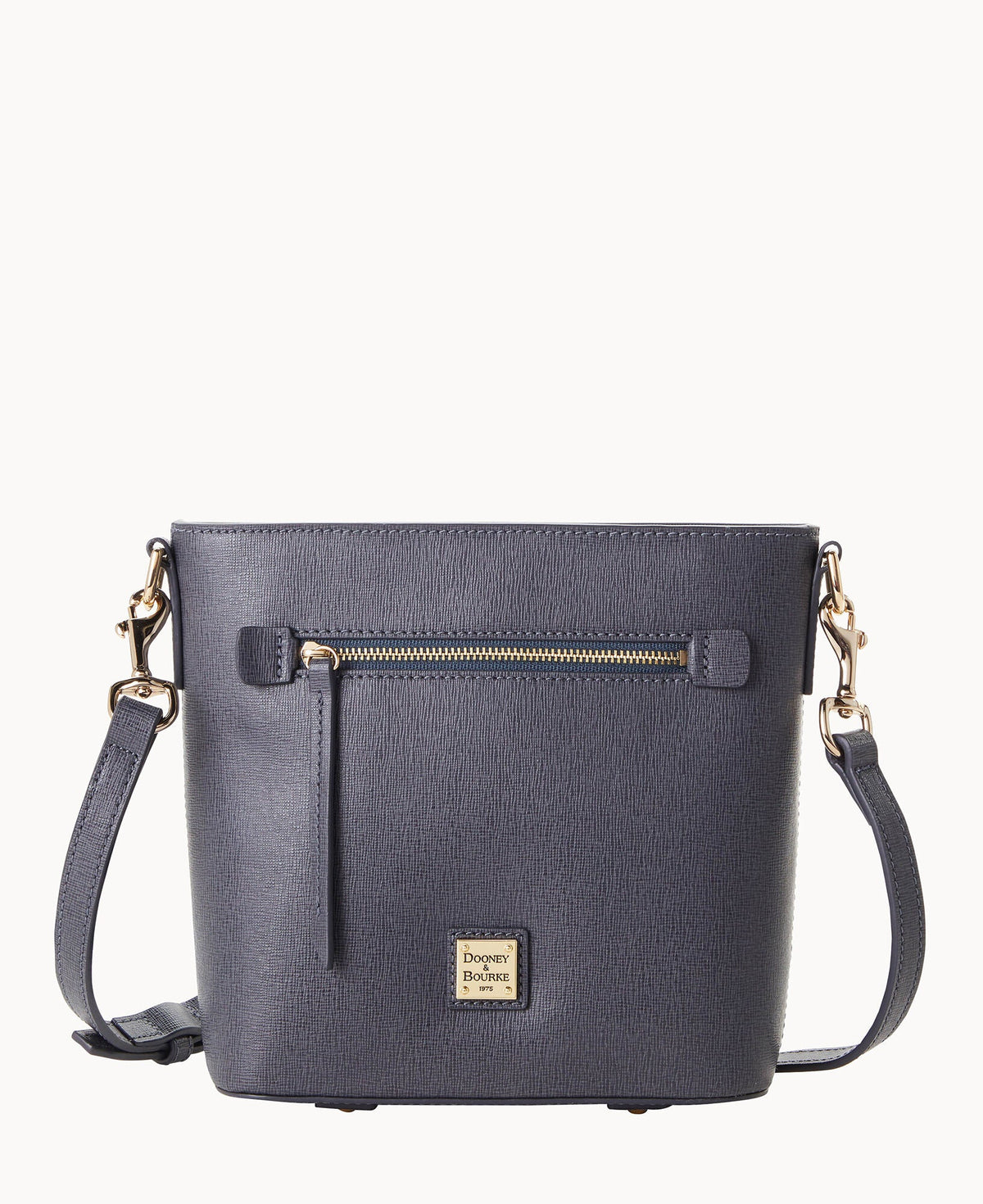 Saffiano Small Zip Crossbody - Dark Grey