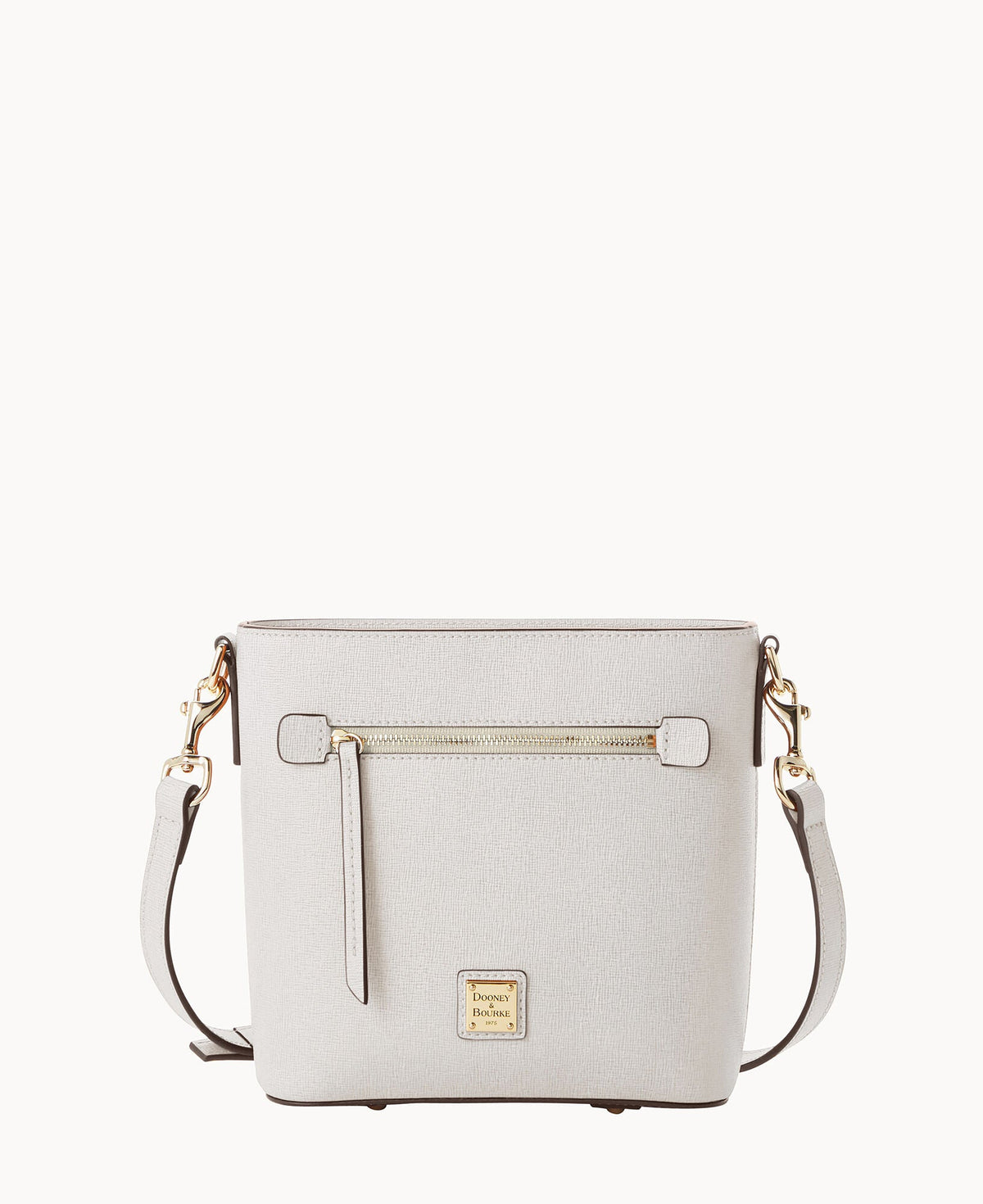 Saffiano Small Zip Crossbody - Ecru