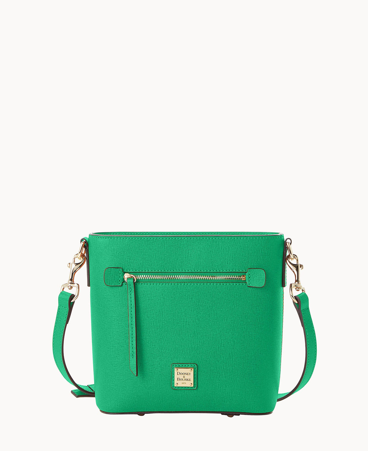 Saffiano Small Zip Crossbody - Kelly Green