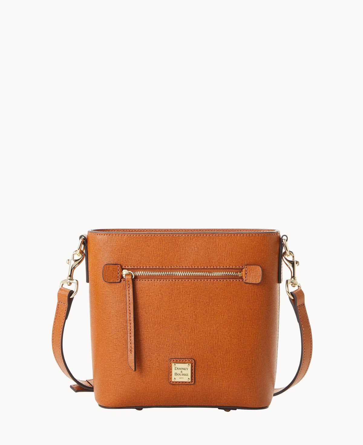Saffiano Small Zip Crossbody - Natural