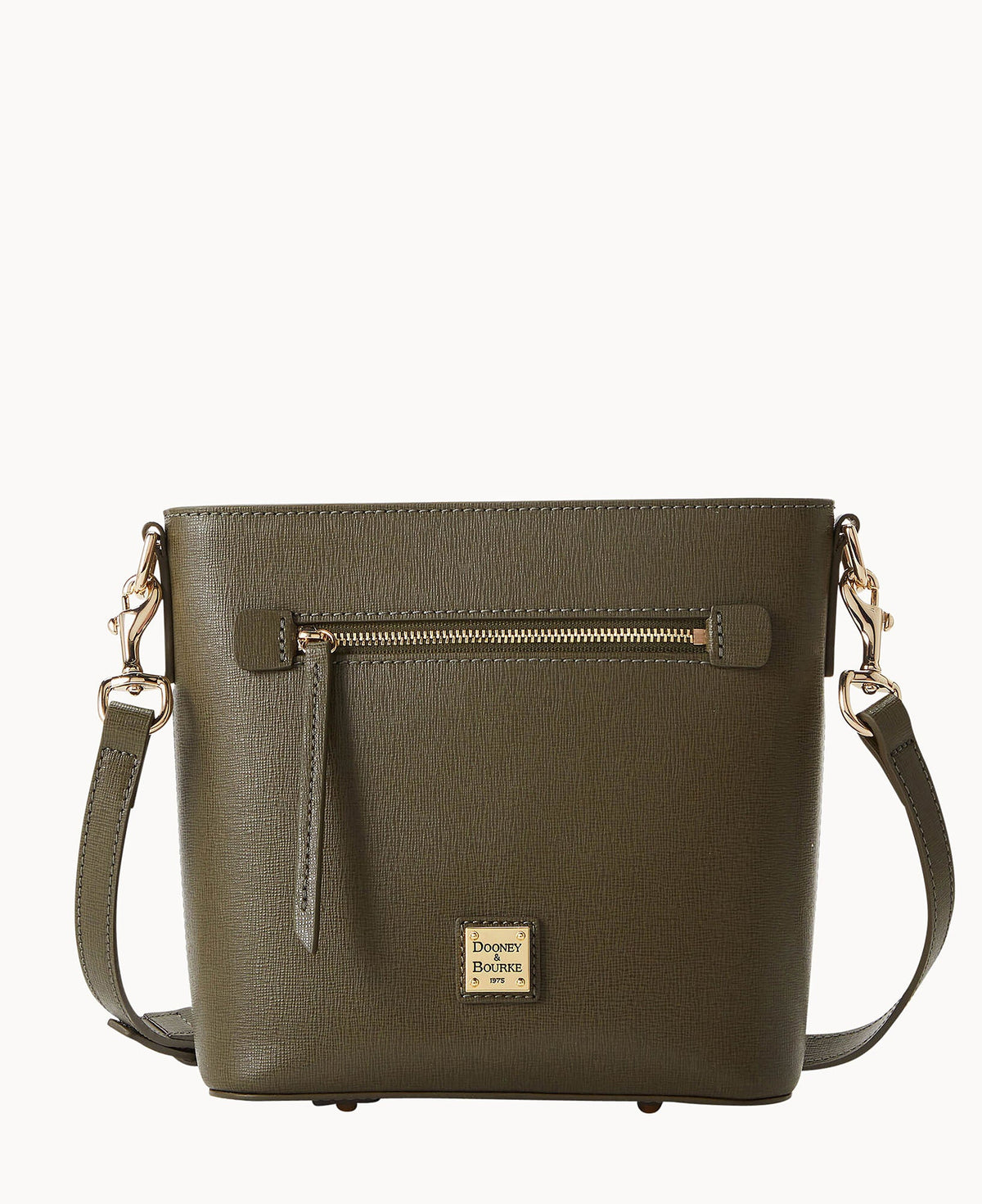 Saffiano Small Zip Crossbody - Olive