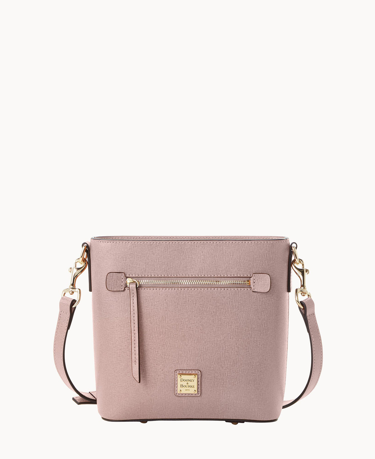 Saffiano Small Zip Crossbody - Oyster