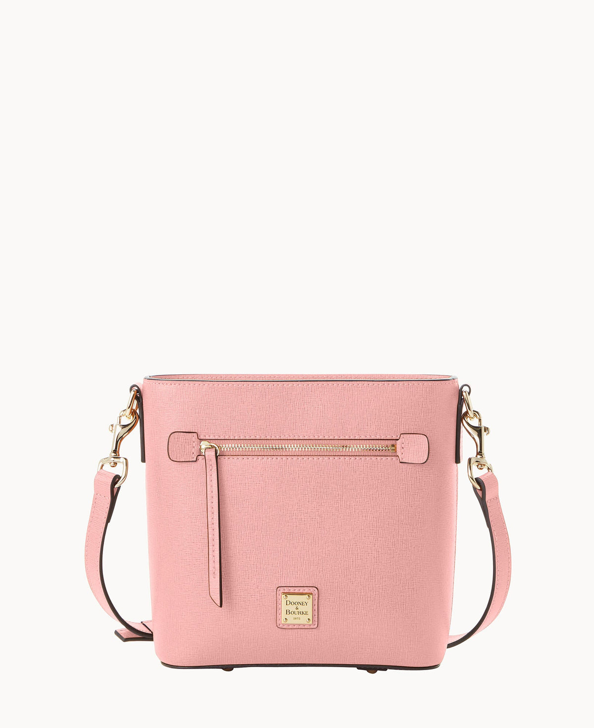 Saffiano Small Zip Crossbody - Pale Pink
