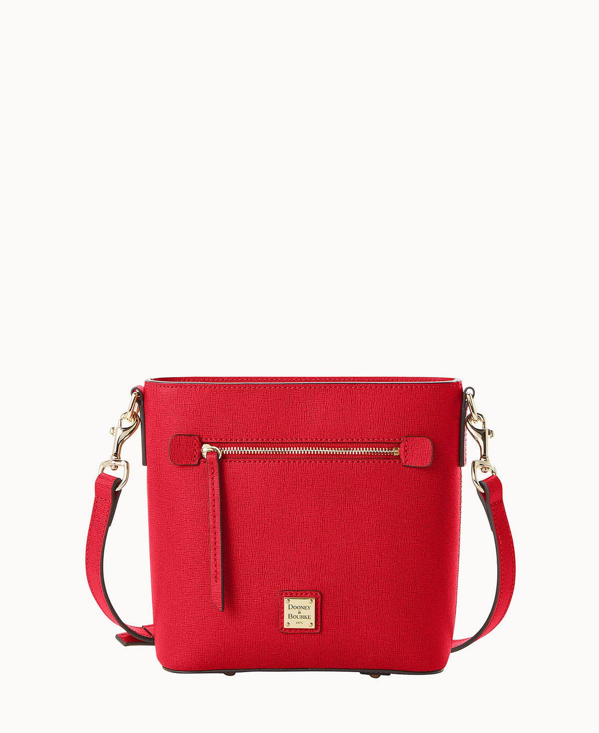 Saffiano Small Zip Crossbody - Red